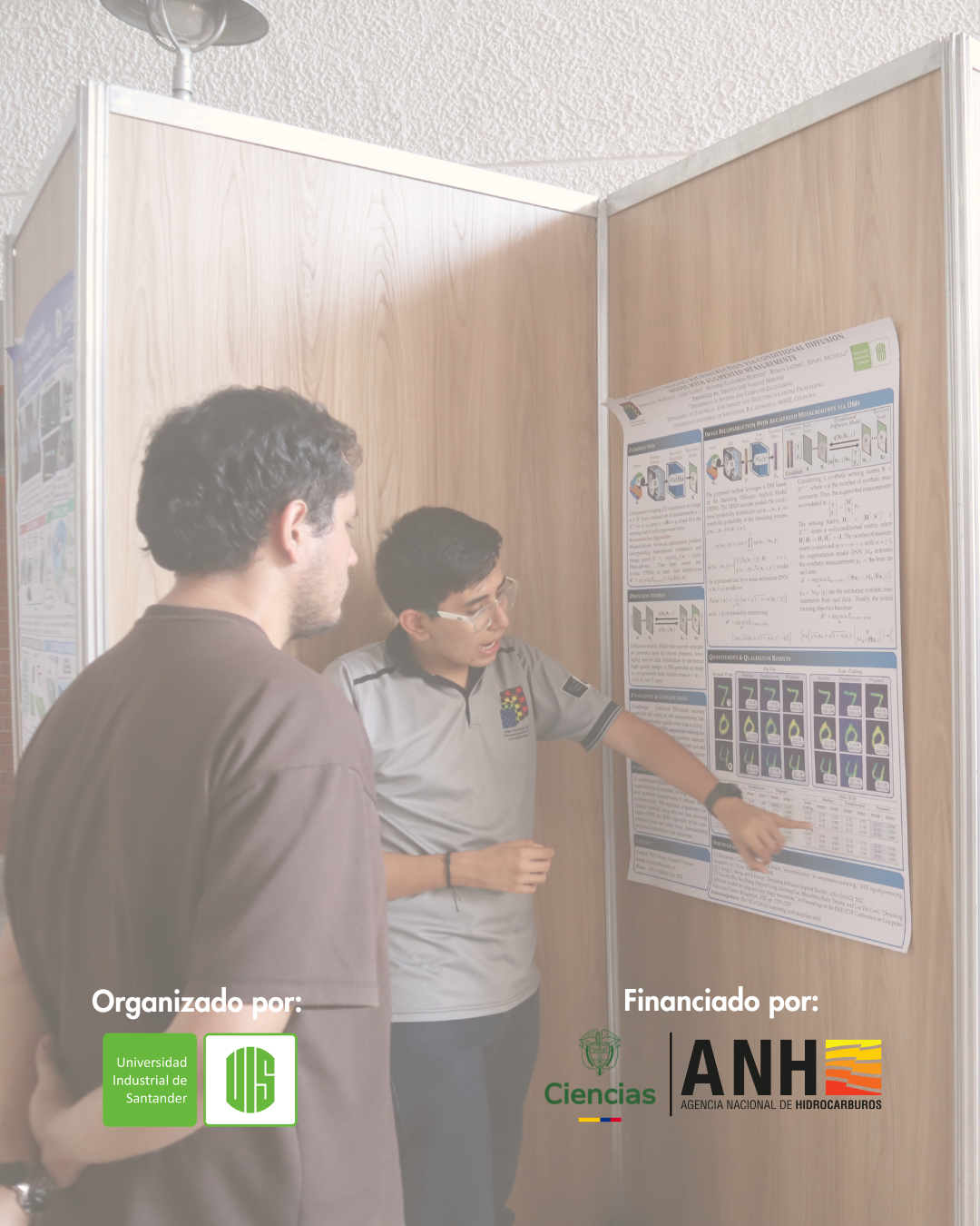 Presentación de un póster científico durante la Semana de la Geofísica